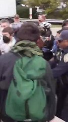 'They're hitting us with f–king sticks': Police scuffle with protestors outside Broadview ICE facility