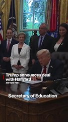 'Their sins are forgiven': Trump announces $500 million deal with Harvard