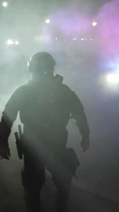 Anti-ICE protesters scream and cough as they're engulfed with tear gas in Chicago