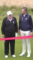 Trump family photo op, as the President cuts the ribbon for second golf club in Scotland