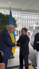 Zelensky arrives at White House for Trump meeting wearing military-style suit