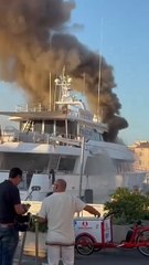 Yacht erupts in flames while docked in Saint-Tropez