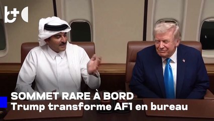 Rarement vu". Trump transforme Air Force One en "bureau" de réunions