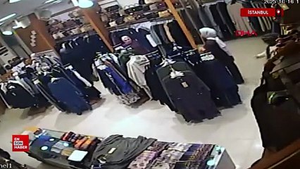 İstanbul'da kendisi mağazada ürünlere baktı; dışarıda bekleyen çocuk hırsızlık yaptı
