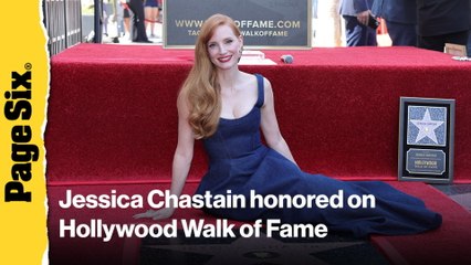 Jessica Chastain gives rarely seen kids a shoutout at Hollywood Walk of Fame ceremony