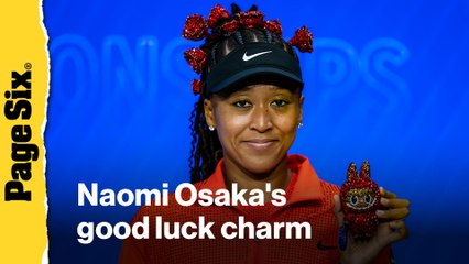 Naomi Osaka brings on the bling with bedazzled Labubu and hair accessories at the US Open
