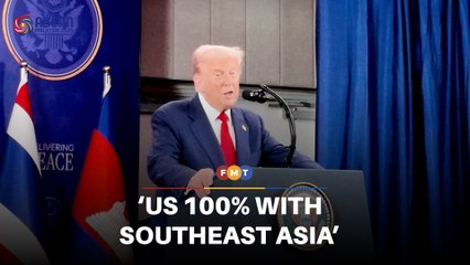 Trump says US is 100% with Southeast Asia