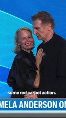 Pamela Anderson and Liam Neeson play coy about their rumored relationship