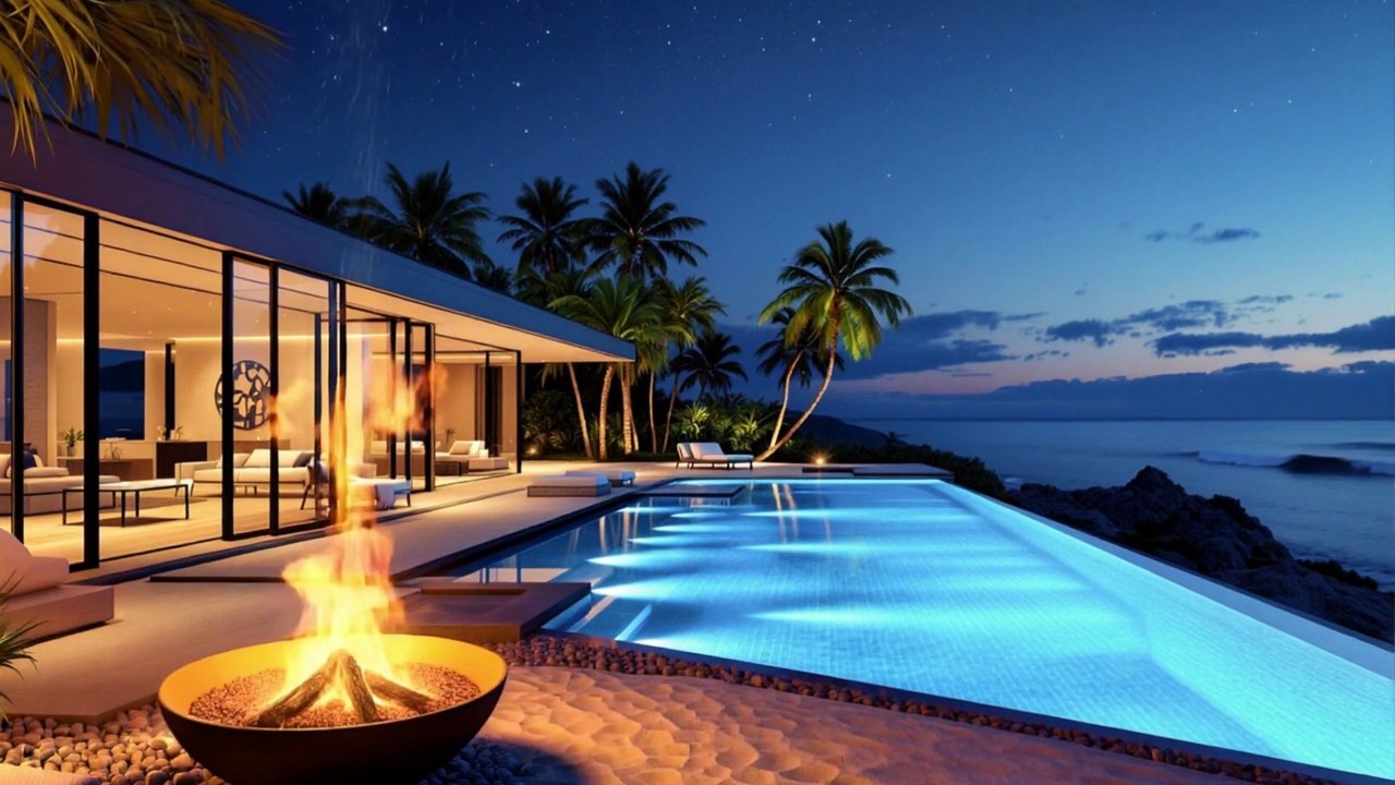 Luxury Villa - Deep House Paradise : Chill Mix by the Ocean 🔥 Poolside Vibes & Starry Nights