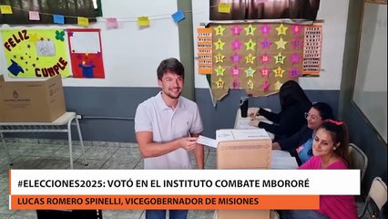 Votó en el Instituto Combate Mbororé, Lucas Romero Spinelli, vicegobernador de Misiones
