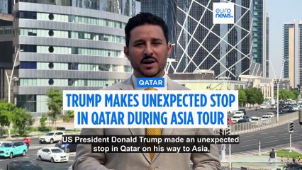 Trump makes unplanned stop in Qatar to discuss Gaza peace efforts