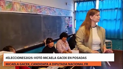 Votó Micaela Gacek en Posadas, Micaela Gacek, candidata a diputada nacional FR