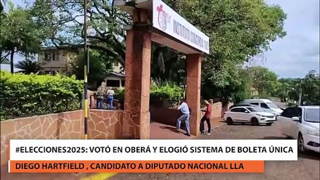 Votó en Oberá y elogió sistema de boleta única Diego Hartfield , candidato a diputado nacional LLA