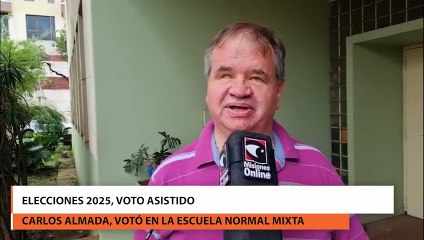 Carlos Almada, Votó en la Escuela Normal Mixta