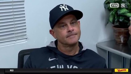 Aaron Boone discusses the Yankees' late-inning bullpen struggles and weighs in on Anthony Volpe's performance after their disappointing loss to the Marlins on Friday night