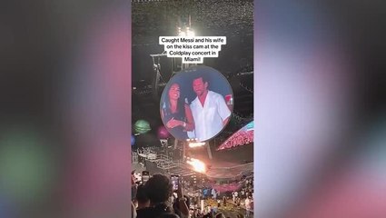 Lionel Messi, wife have Coldplay 'kiss cam' concert moment