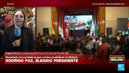 Ambiente de celebración en la sede de campaña de Rodrigo Paz