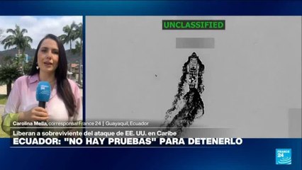 Liberan en Ecuador a sobreviviente del ataque de EE. UU. contra una embarcación en el Caribe