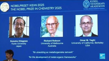 Nobel de Química 2025 a científicos que desarrollaron estructuras metal-orgánicas