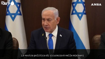 Netanyahu: "Israele avra' diritto di veto sui membri della forza di sicurezza a Gaza"