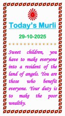 🇲🇰 Essence of Murli 29 October 2025 English in Male Voice| #brahmakumaris #madhuban #shantivan