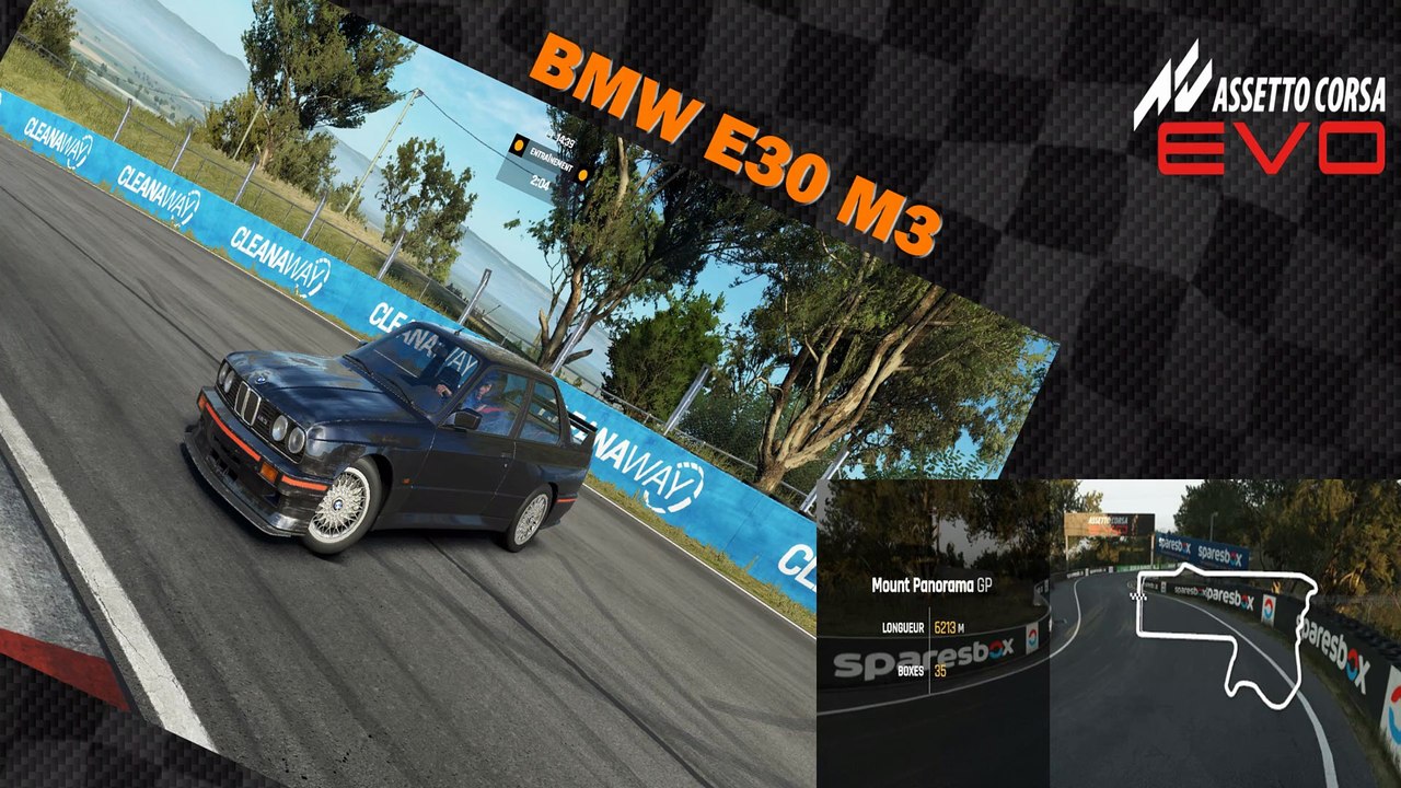 Tour de piste à  Mount Panorama (Bathurst)  en BMW M3 E30 sur Assetto Corsa EVO