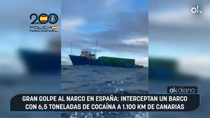Gran golpe al narco en España: interceptan un barco con 6,5 toneladas de cocaína a 1.100 km de Canarias
