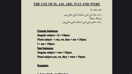 Learn the uses of is, are, am, was and were in the native language.