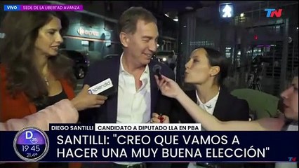 Santilli se mostró "contento" y reafirmó que si gana "se pelará", mientras ingresaba al búnker