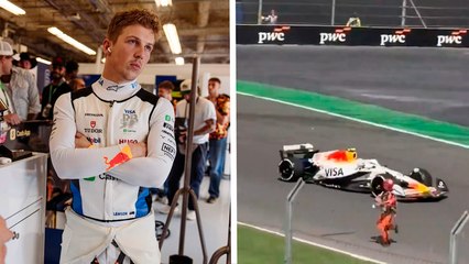 GP de México: Liam Lawson casi atropella a Marshalls en la primera curva del Autódromo Hermanos Rodríguez