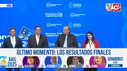 Ultimo Momento: los resultados oficiales de la Eleccion de medio termino 2025