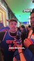 Knicks fans celebrate win in season opener outside MSG