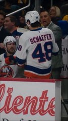 Isles #1 pick Matthew Schaefer and family mic'd up for first NHL point