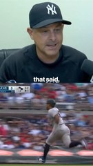 Aaron Boone on Jorbit Vivas being thrown out by Ronald Acuna Jr.