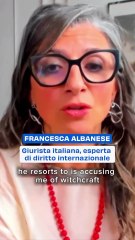 Francesca Albanese accusata di essere una strega dall'ambasciatore israeliano all'Onu