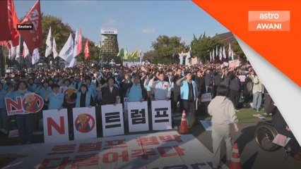 Ratusan rakyat Korea protes kunjungan Trump