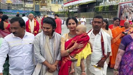 Jabardasth Rakesh & Bigg Boss Sujatha With Daughter Visuals @ Tirumala