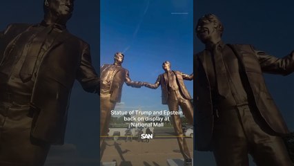 Statue of Trump and Epstein back on display at National Mall