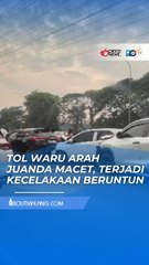 KECELAKAAN BERUNTUN DI TOL WARU ARAH JUANDA, LALU LINTAS SEMPAT TERSENDAT