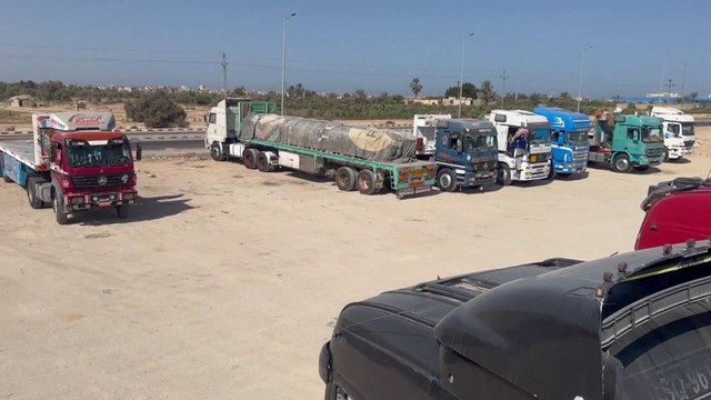 Aid trucks stranded in Egypt as Israel delays reopening of Rafah border crossing