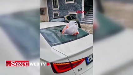 Düğün konvoyunu 'çöp' patlattı! Apartmanın camından atmışlar