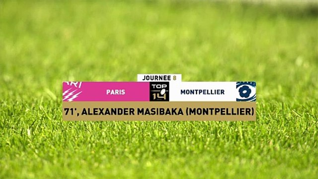 TOP 14 - Essai de Alexander MASIBAKA (MHR) - Stade Français Paris - Montpellier Hérault Rugby
