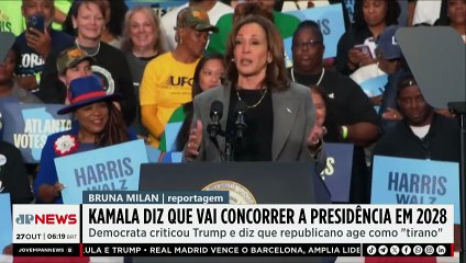 Kamala Harris anuncia candidatura à Presidência e chama Trump de "tirano"