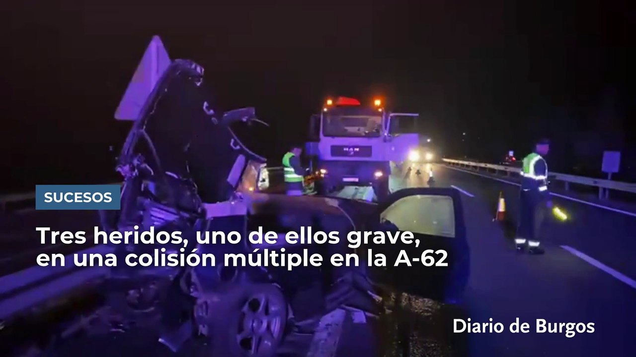 Tres heridos, uno de ellos grave, en un choque múltiple en la A-62 ...