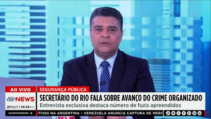 Secretário de Segurança do Rio fala sobre crime organizado e apreensão de fuzis