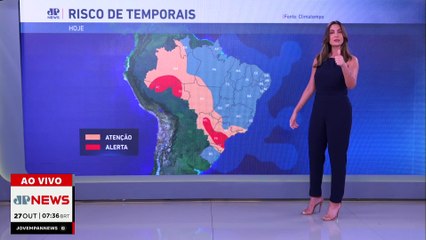 Frente fria chega ao Sudeste com chuvas e queda de temperatura em São Paulo