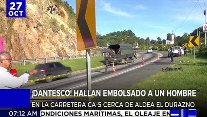¡Horror! Embolsado dejan cadáver de un hombre a orilla de la CA-5, sector El Durazno