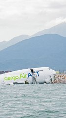 Emirates Cargo Jet Skids Into the Sea in Hong Kong