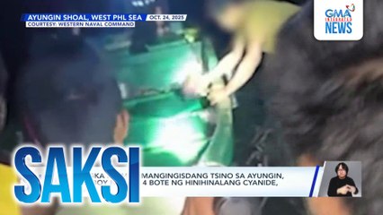 Bangka ng mga mangingisdang Tsino sa Ayungin, itinaboy ng AFP; 4 bote ng hinihinalang cyanide, nakuha | Saksi