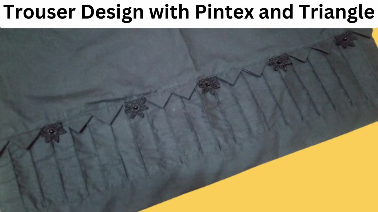 How to make a stylish trouser design using fabric patti with lace flower for a trendy look in 2025